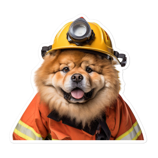 Chow Chow Firefighter Sticker - Stickerfy.ai