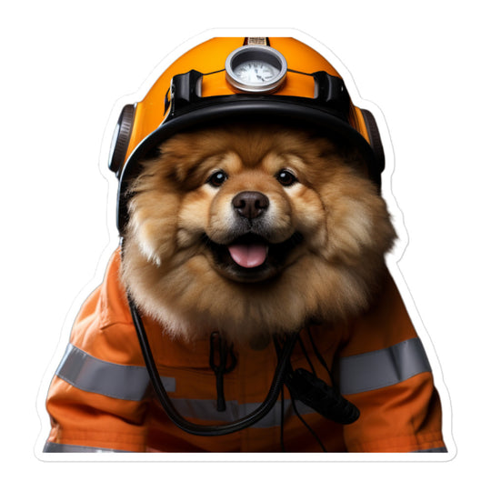 Chow Chow Firefighter Sticker - Stickerfy.ai