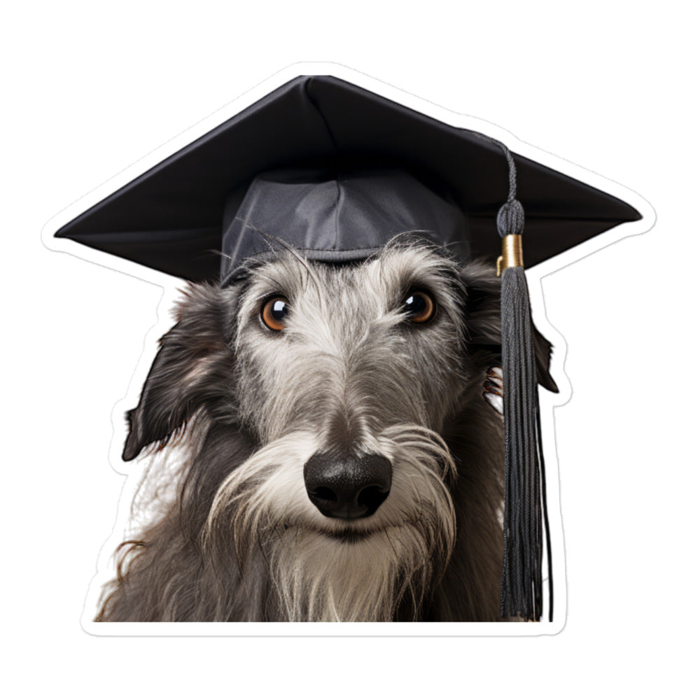 Scottish Deerhound Student Sticker - Stickerfy.ai