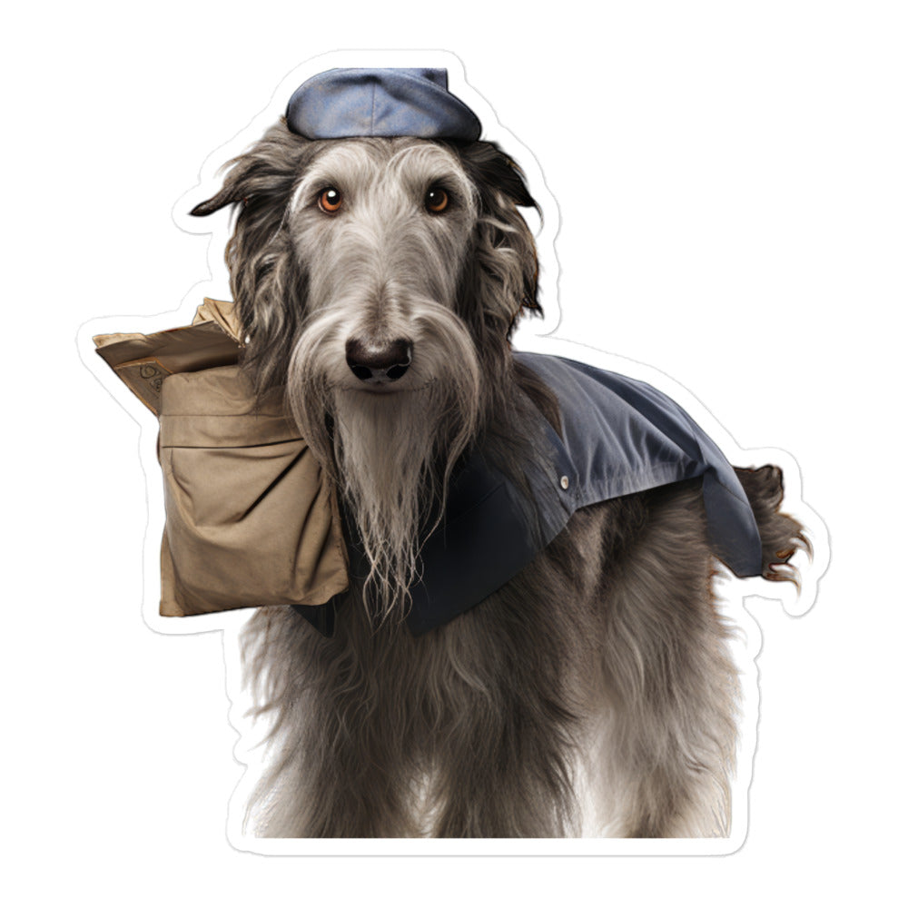 Scottish Deerhound Mail Carrier Sticker - Stickerfy.ai