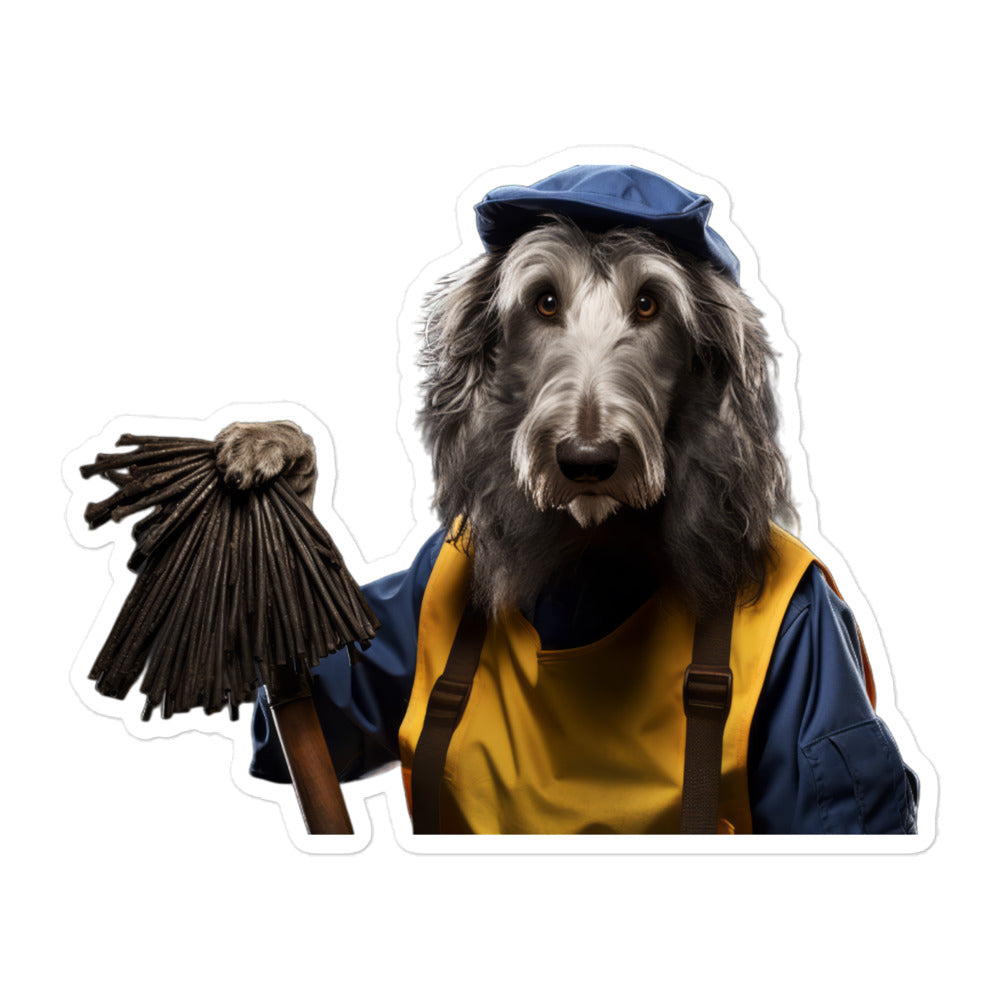 Scottish Deerhound Janitor Sticker - Stickerfy.ai