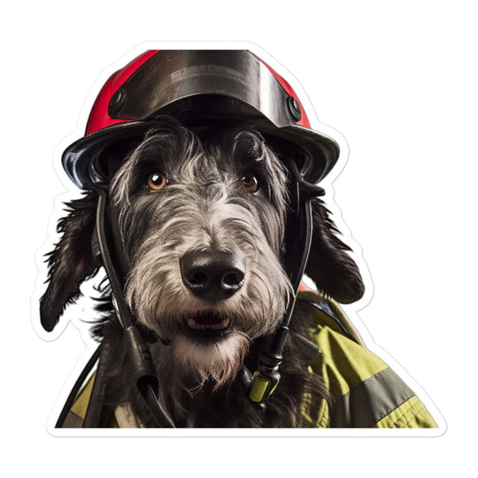 Scottish Deerhound Firefighter Sticker - Stickerfy.ai