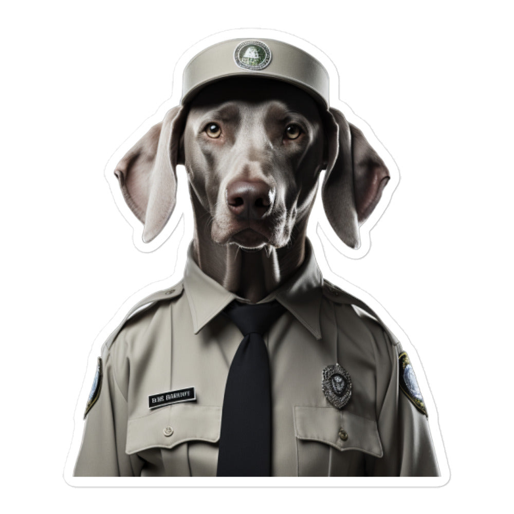 Weimaraner Security Officer Sticker - Stickerfy.ai