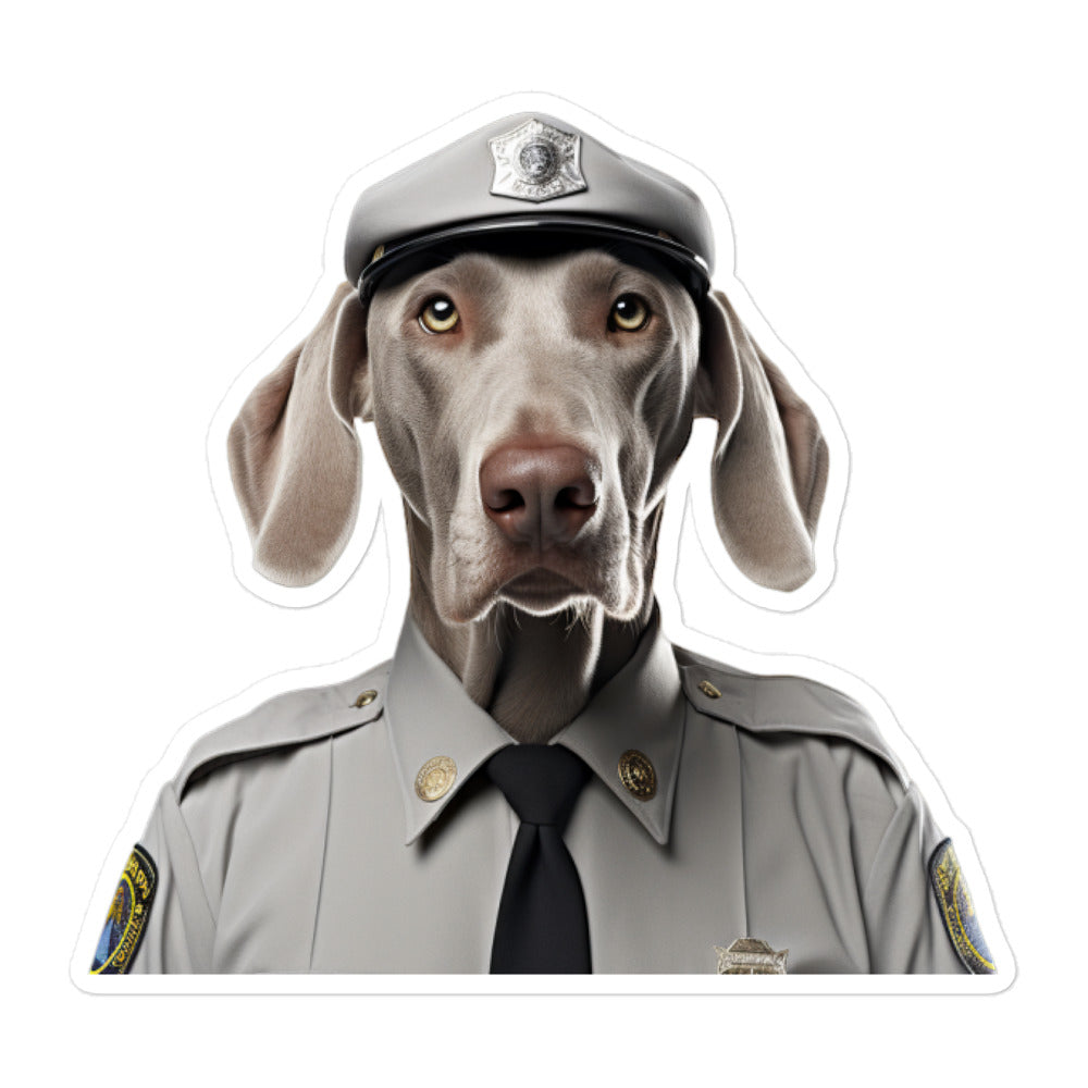 Weimaraner Security Officer Sticker - Stickerfy.ai