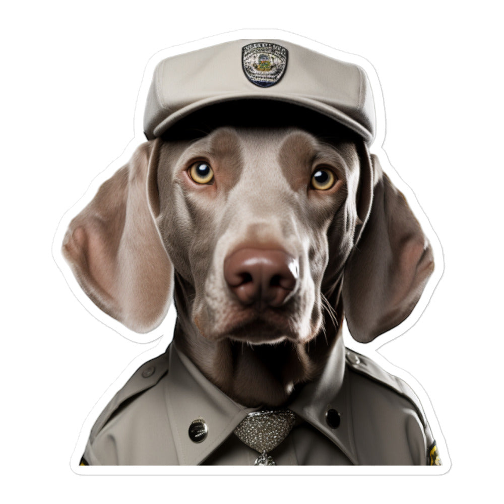 Weimaraner Security Officer Sticker - Stickerfy.ai