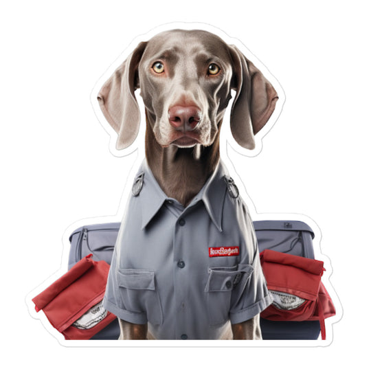 Weimaraner Mail Carrier Sticker - Stickerfy.ai