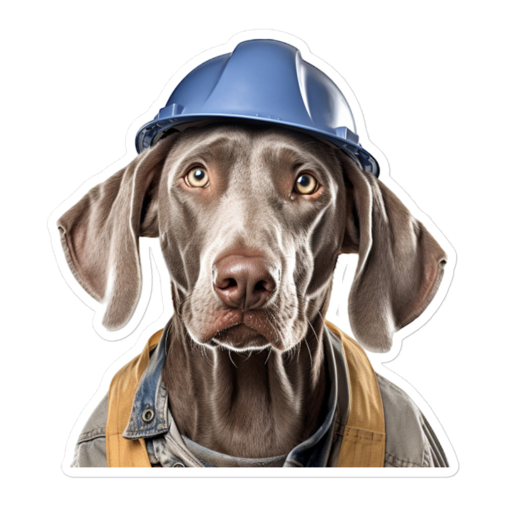 Weimaraner Janitor Sticker - Stickerfy.ai