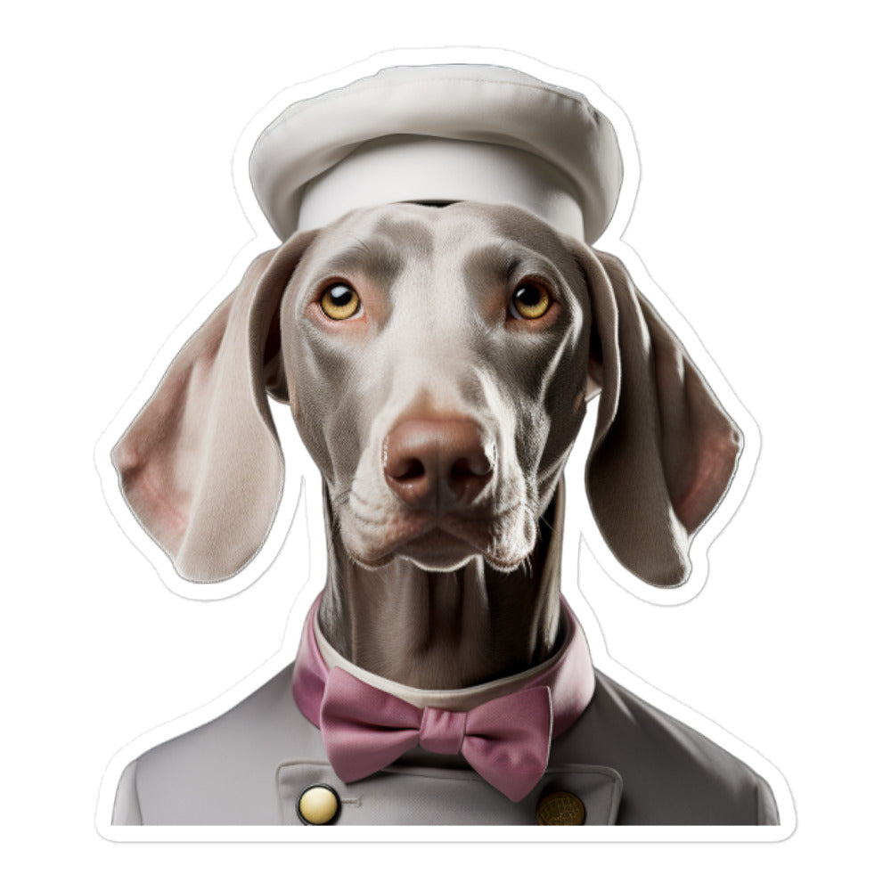 Weimaraner Hotel Staff Sticker - Stickerfy.ai