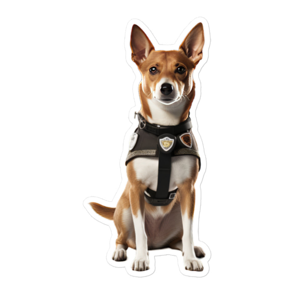 Basenji Security Officer Sticker - Stickerfy.ai