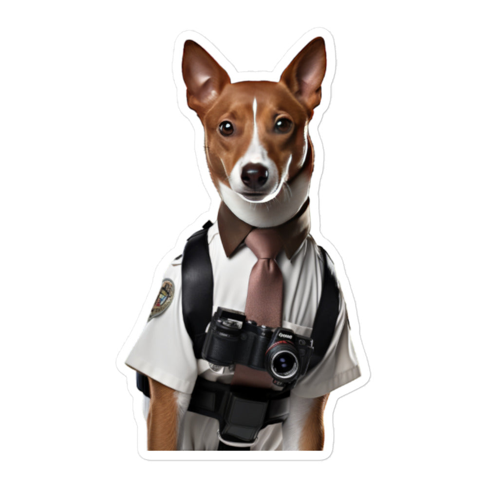 Basenji Security Officer Sticker - Stickerfy.ai