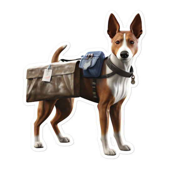 Basenji Mail Carrier Sticker - Stickerfy.ai