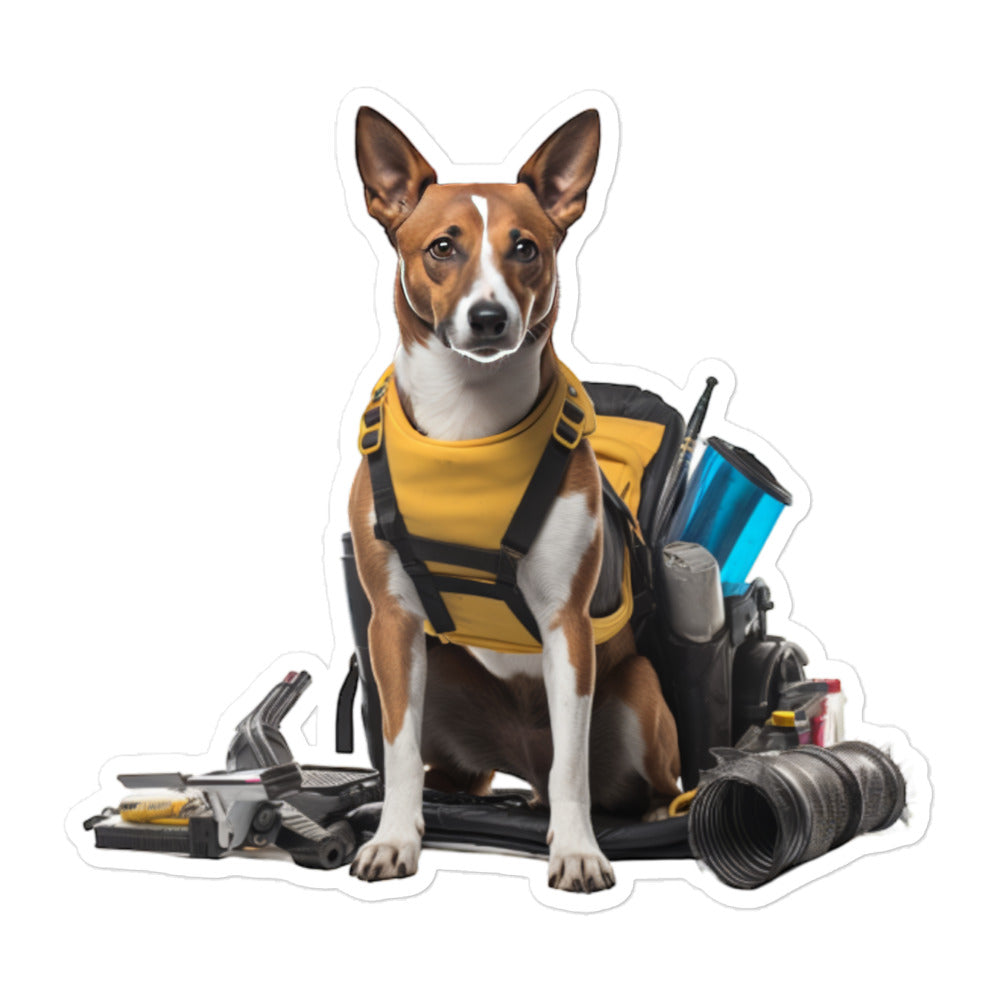Basenji Janitor Sticker - Stickerfy.ai