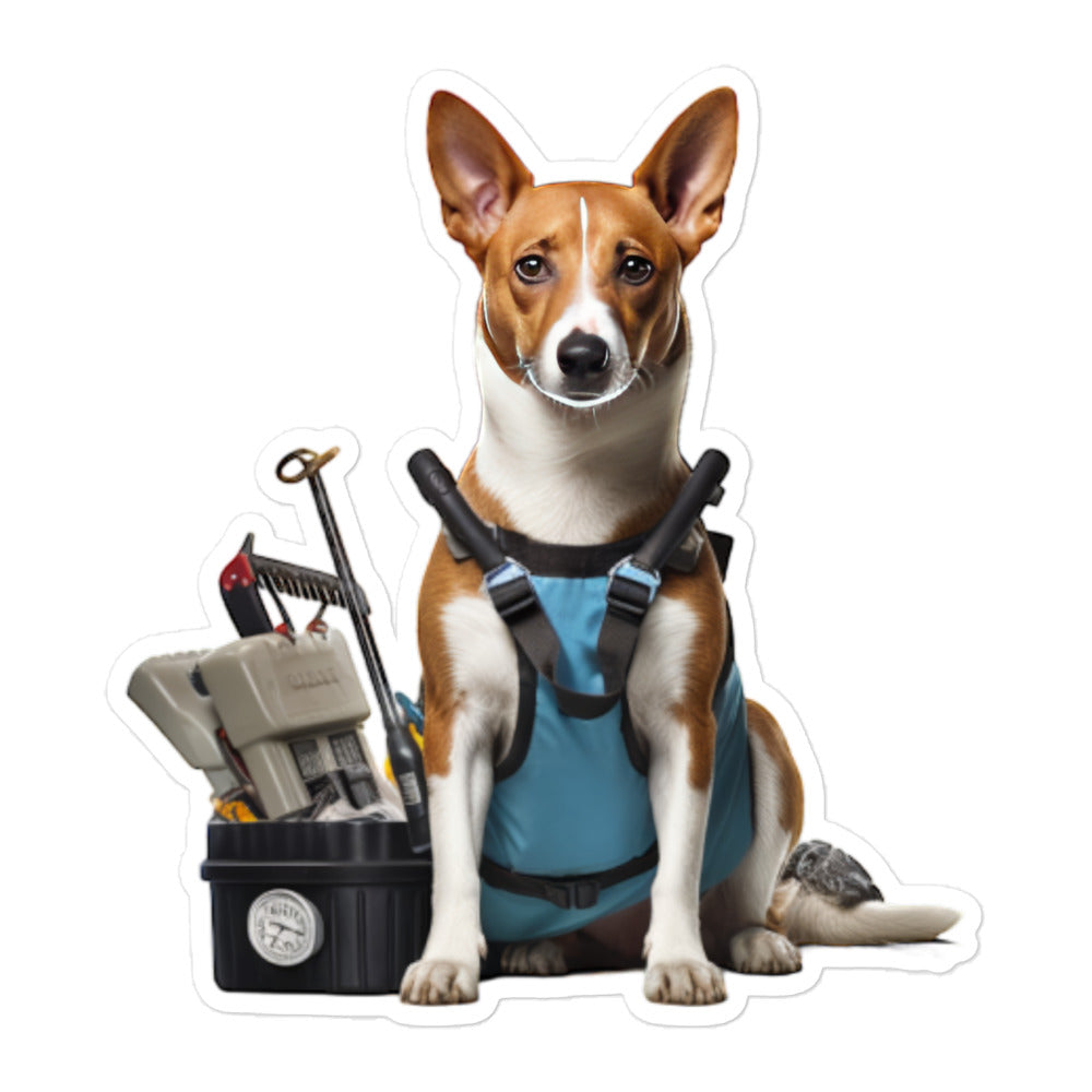 Basenji Janitor Sticker - Stickerfy.ai