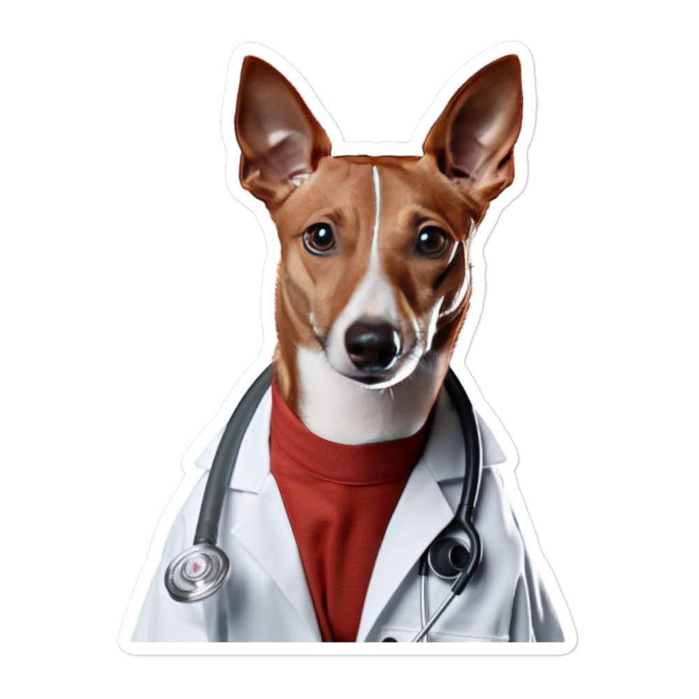 Basenji Doctor Sticker - Stickerfy.ai