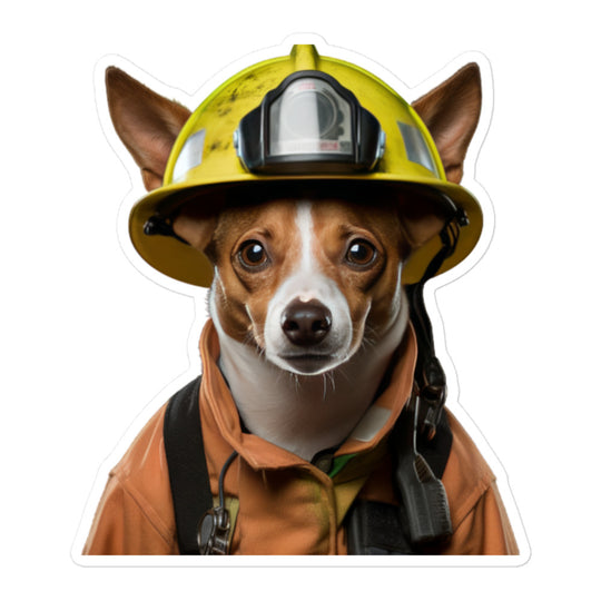 Basenji Firefighter Sticker - Stickerfy.ai