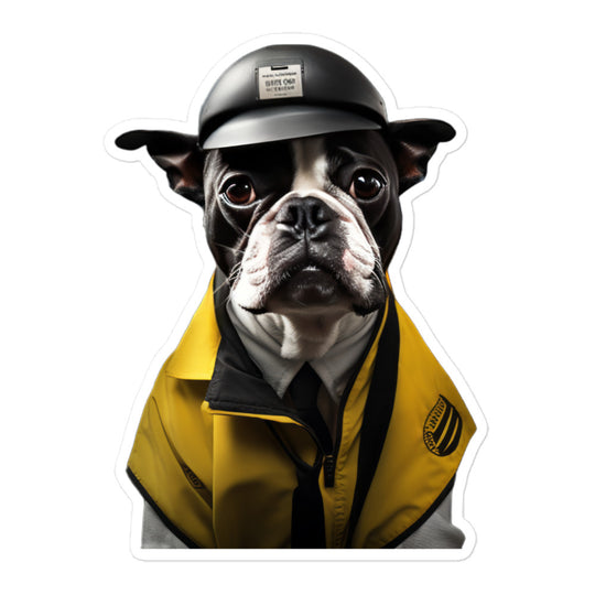 Boston Terrier Transit Operator Sticker - Stickerfy.ai