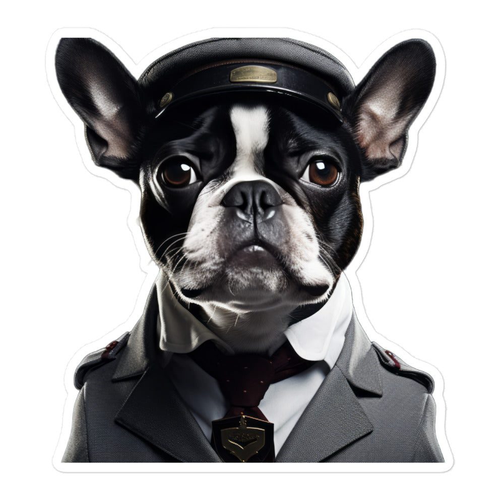 Boston Terrier Transit Operator Sticker - Stickerfy.ai