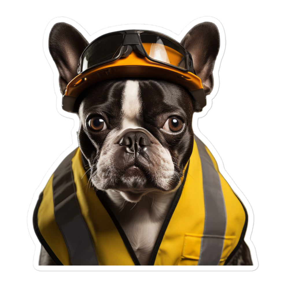 Boston Terrier Transit Operator Sticker - Stickerfy.ai