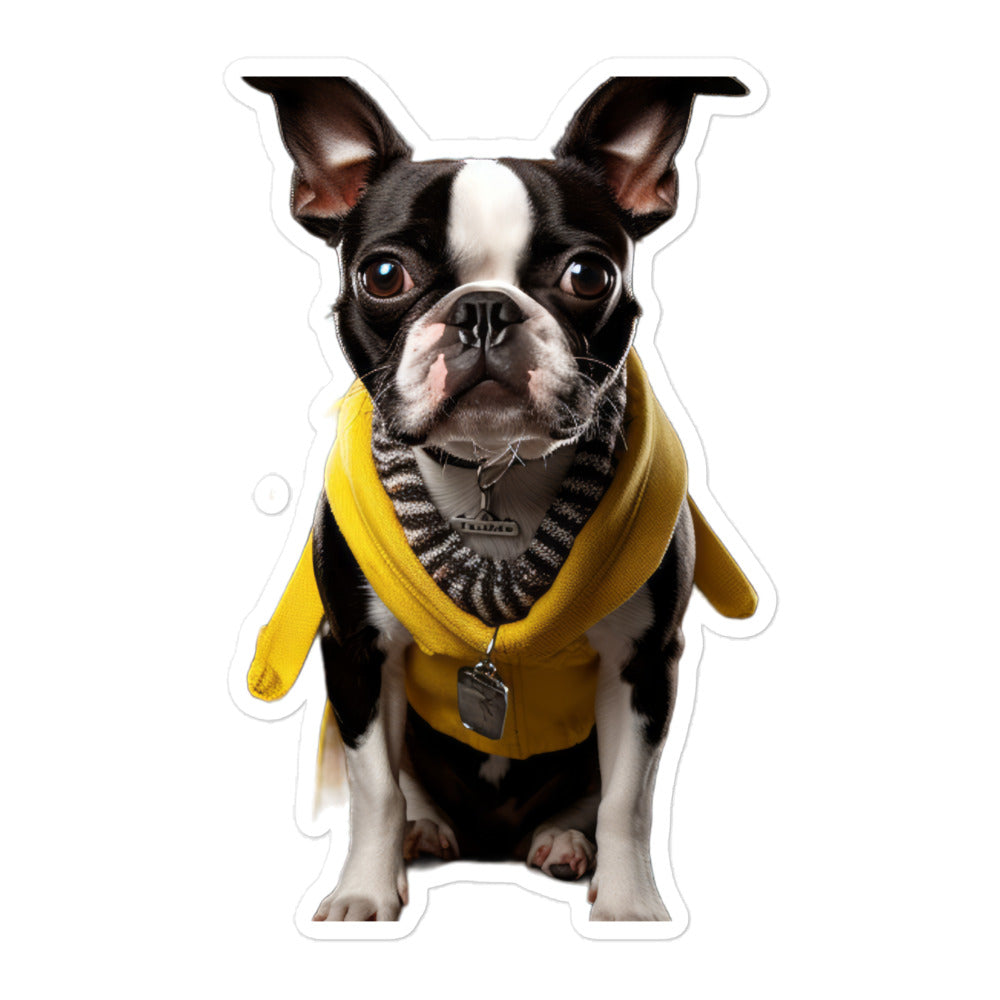 Boston Terrier Student Sticker - Stickerfy.ai