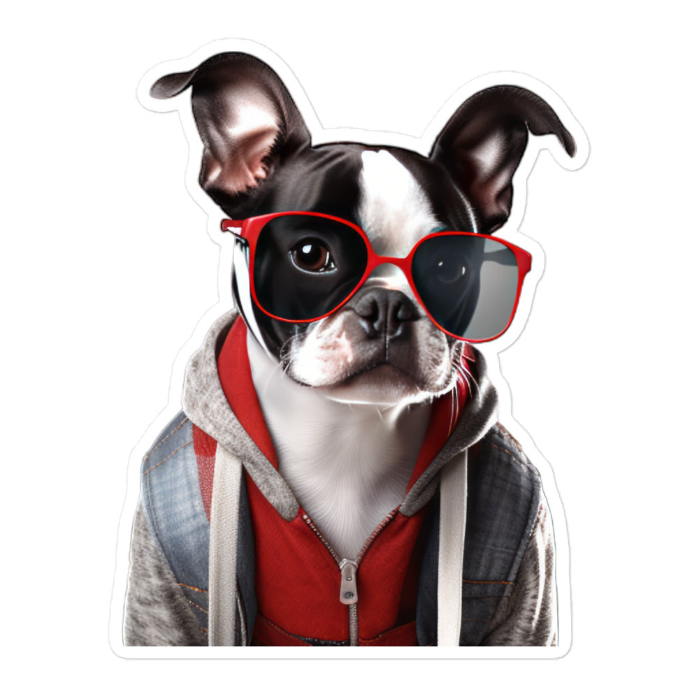 Boston Terrier Student Sticker - Stickerfy.ai