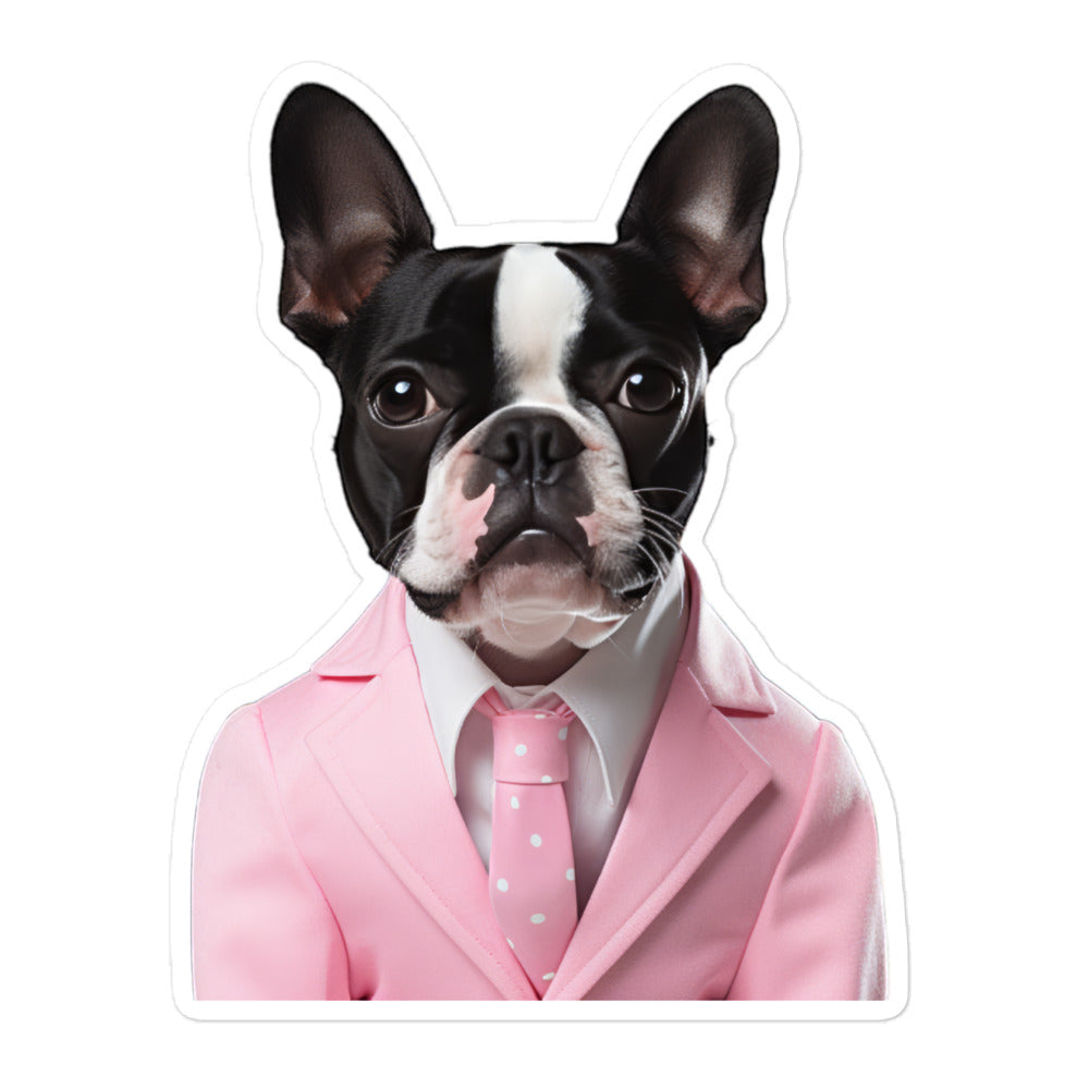 Boston Terrier Sales Consultant Sticker - Stickerfy.ai