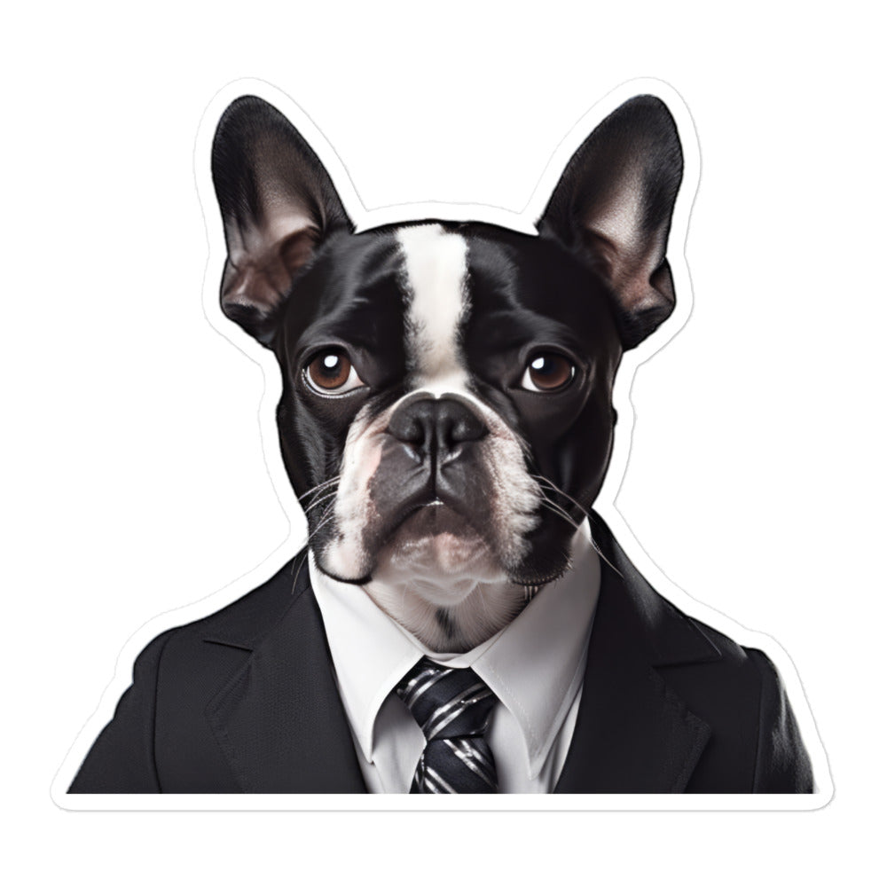 Boston Terrier Sales Consultant Sticker - Stickerfy.ai