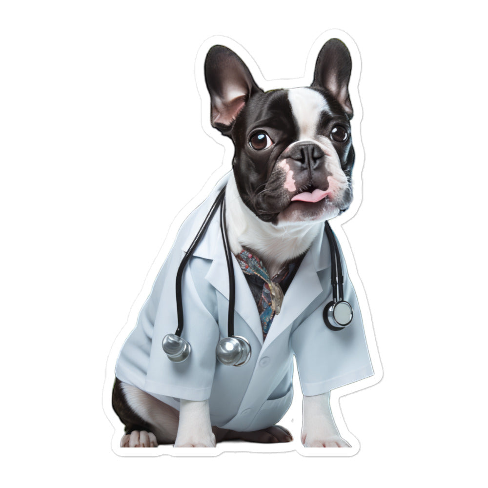 Boston Terrier Doctor Sticker - Stickerfy.ai