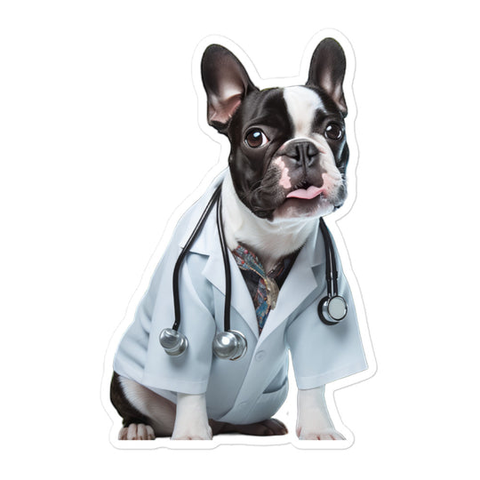 Boston Terrier Doctor Sticker - Stickerfy.ai