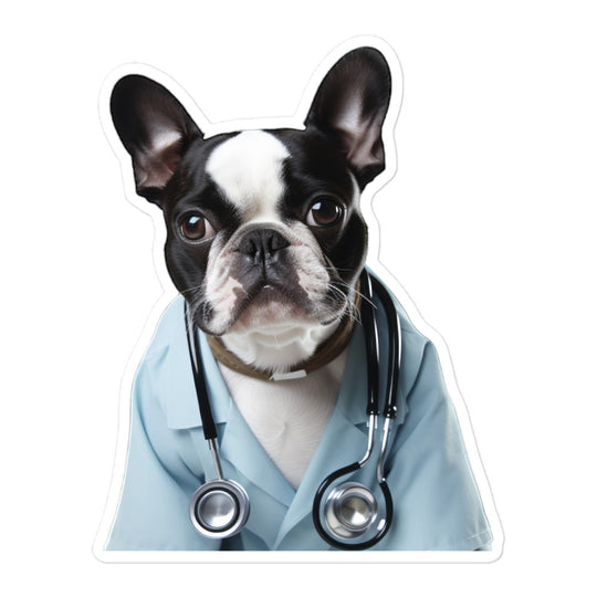 Boston Terrier Doctor Sticker - Stickerfy.ai
