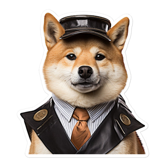 Shiba Inu Transit Operator Sticker - Stickerfy.ai