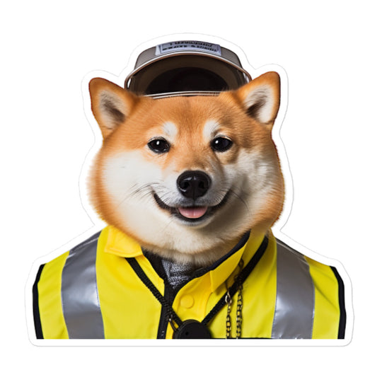 Shiba Inu Transit Operator Sticker - Stickerfy.ai