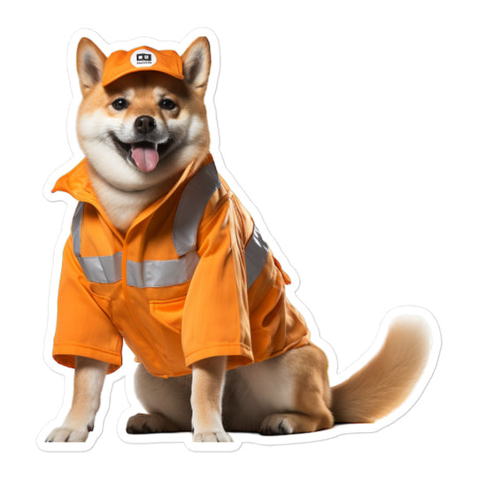 Shiba Inu Transit Operator Sticker - Stickerfy.ai