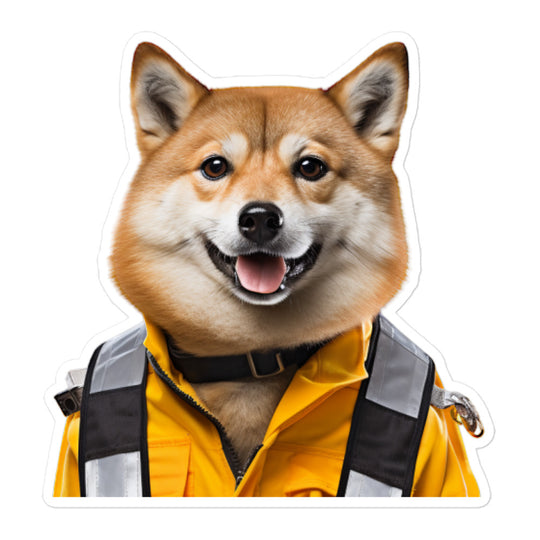 Shiba Inu Transit Operator Sticker - Stickerfy.ai