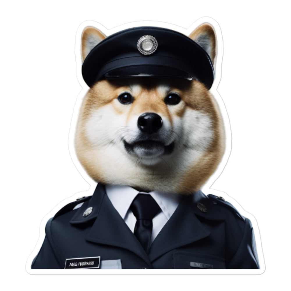 Shiba Inu Security Officer Sticker - Stickerfy.ai