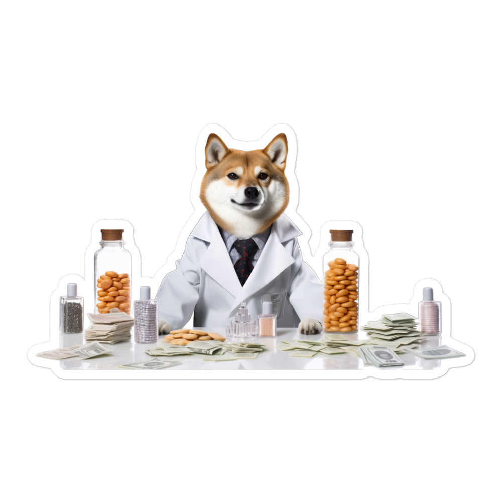 Shiba Inu Pharmacist Sticker - Stickerfy.ai