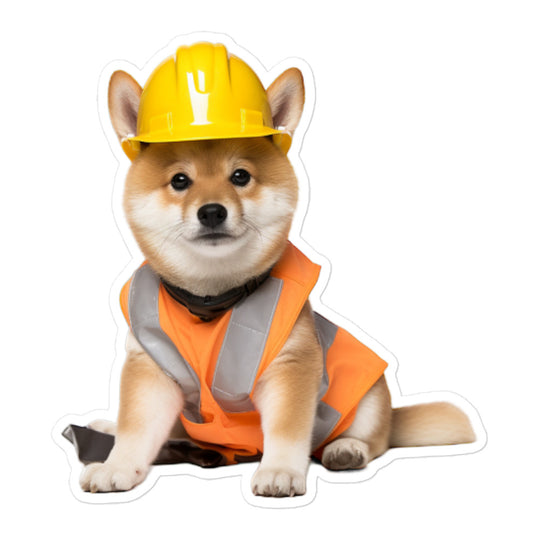 Shiba Inu Contractor Sticker - Stickerfy.ai