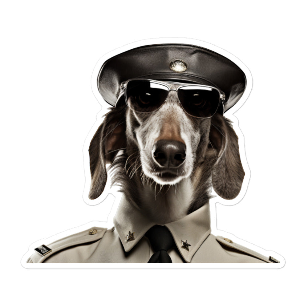 Saluki Security Officer Sticker - Stickerfy.ai