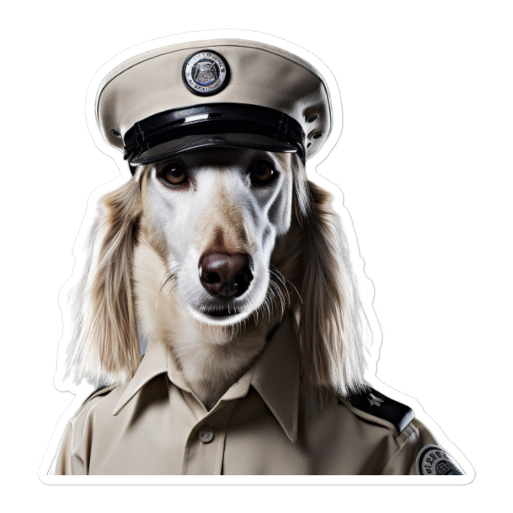 Saluki Security Officer Sticker - Stickerfy.ai