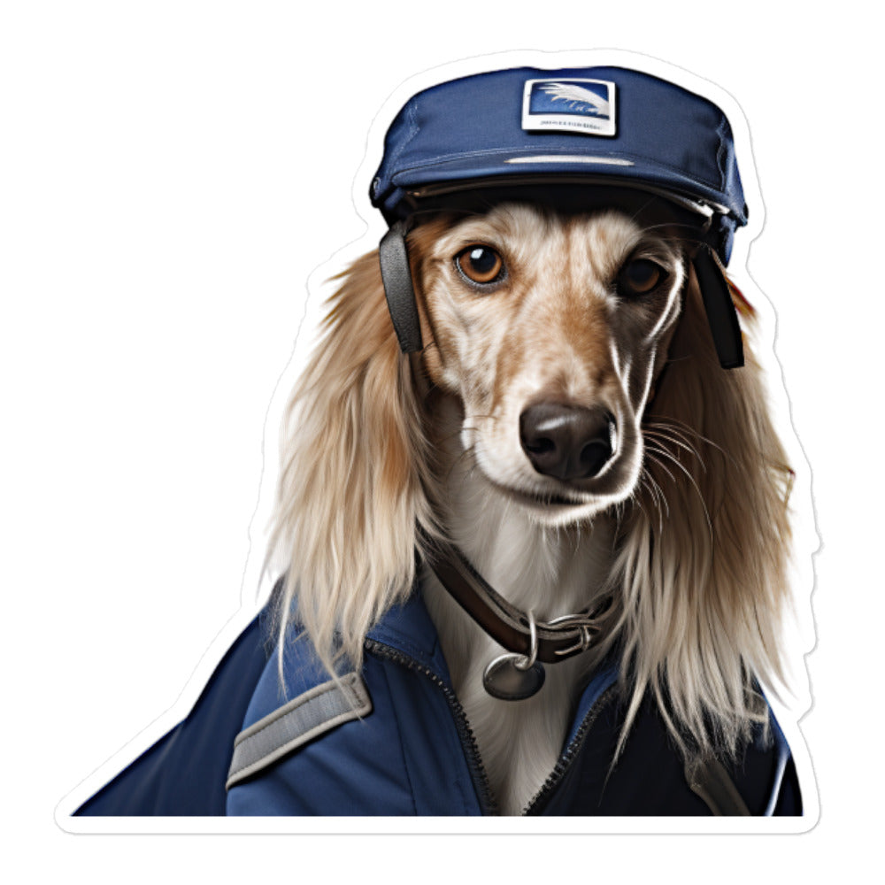 Saluki Mail Carrier Sticker - Stickerfy.ai