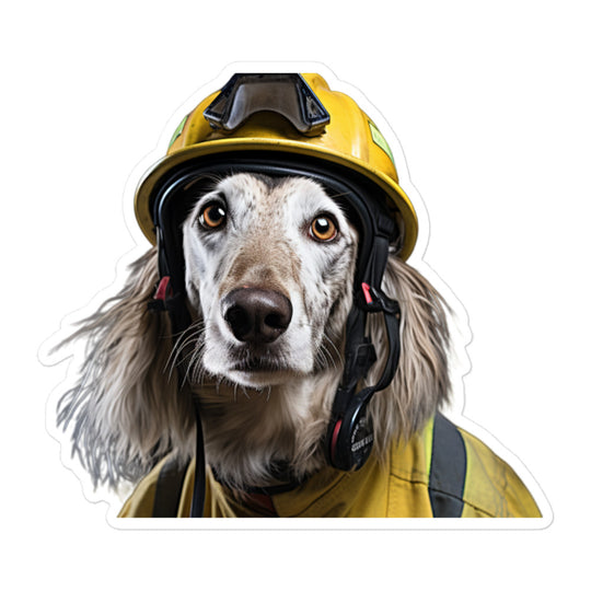 Saluki Firefighter Sticker - Stickerfy.ai