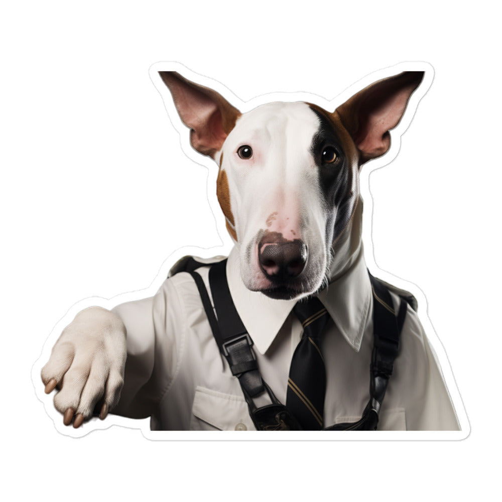 Bull Terrier Transit Operator Sticker - Stickerfy.ai