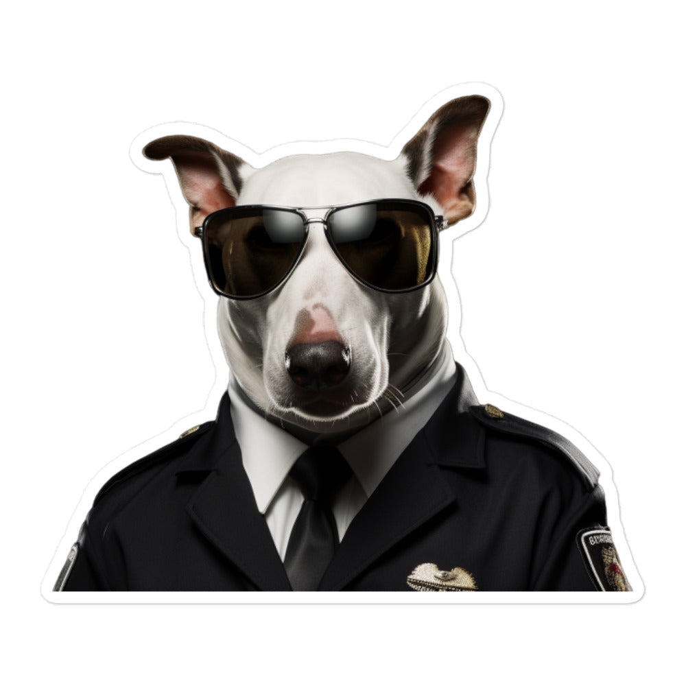 Bull Terrier Security Officer Sticker - Stickerfy.ai