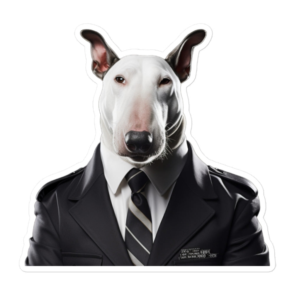 Bull Terrier Security Officer Sticker - Stickerfy.ai