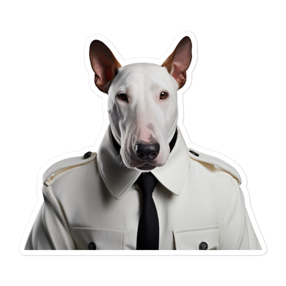 Bull Terrier Security Officer Sticker - Stickerfy.ai