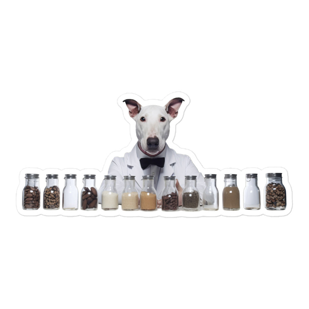 Bull Terrier Pharmacist Sticker - Stickerfy.ai