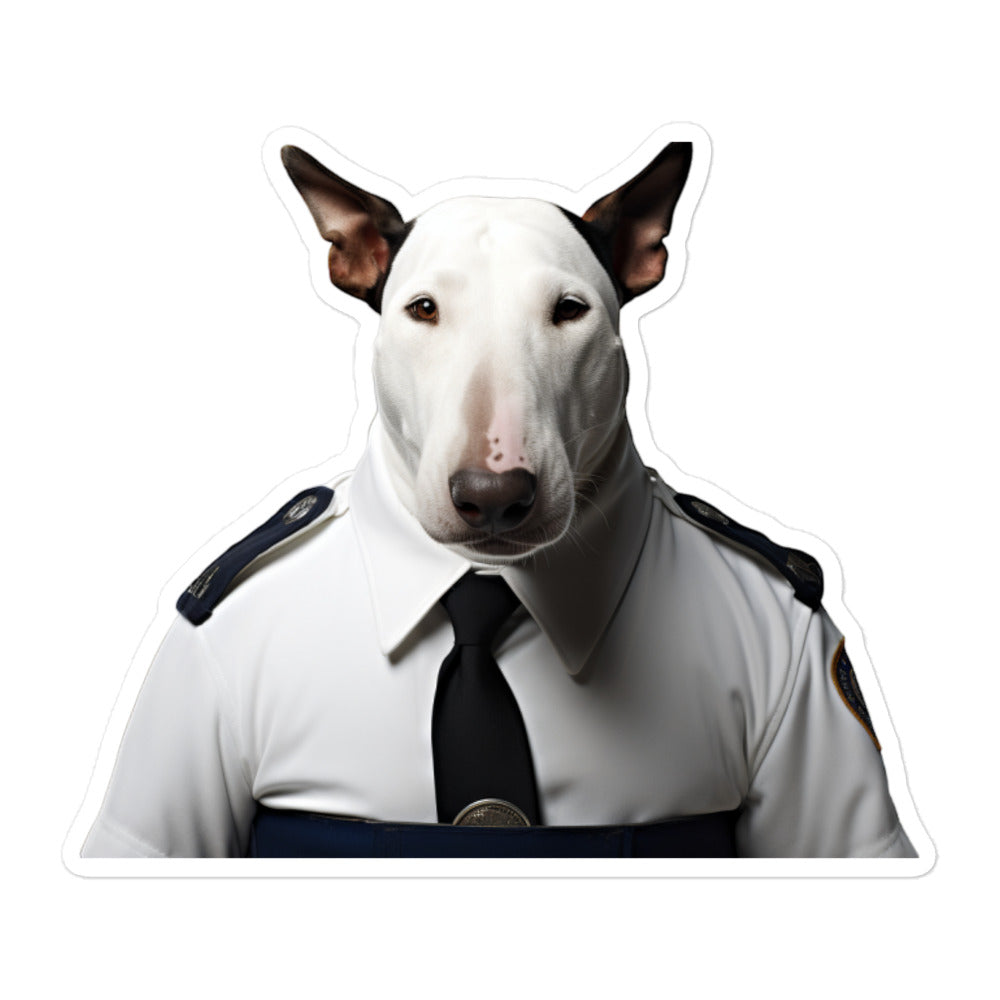 Bull Terrier Security Officer Sticker - Stickerfy.ai