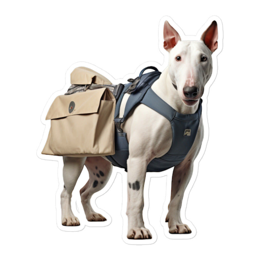 Bull Terrier Mail Carrier Sticker - Stickerfy.ai