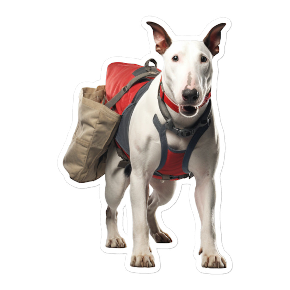 Bull Terrier Mail Carrier Sticker - Stickerfy.ai