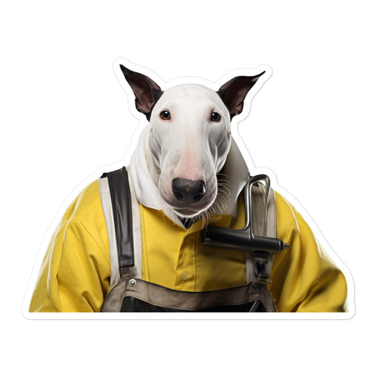 Bull Terrier Janitor Sticker - Stickerfy.ai