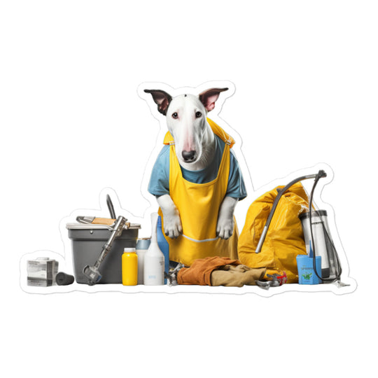 Bull Terrier Janitor Sticker - Stickerfy.ai